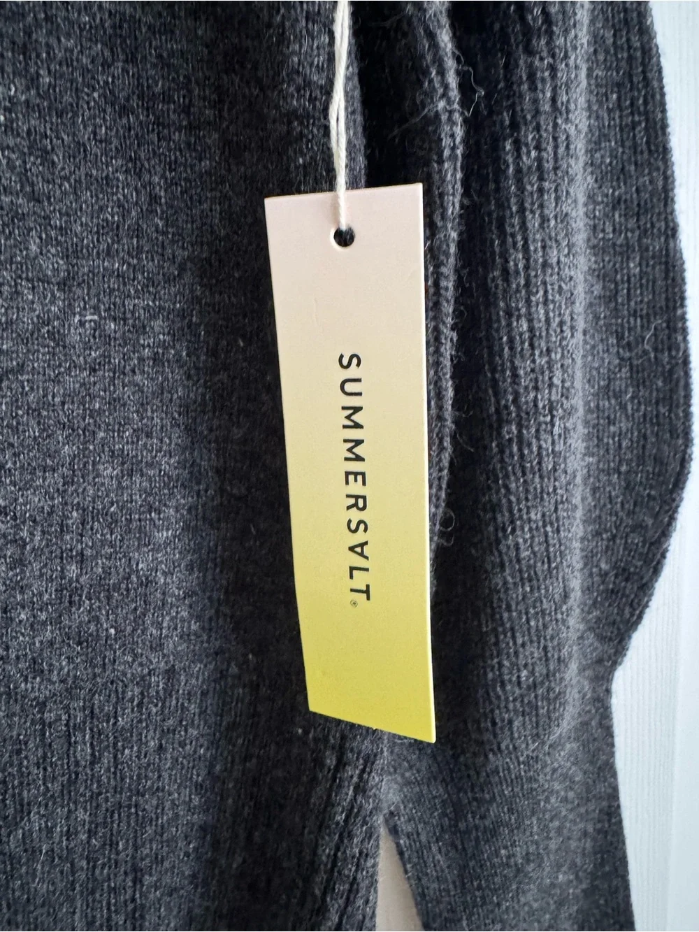 NWT Summersalt Merino Wool Cashmere Sweater Charcoal Gray Balloon Sleeve S - Picture 6 of 7